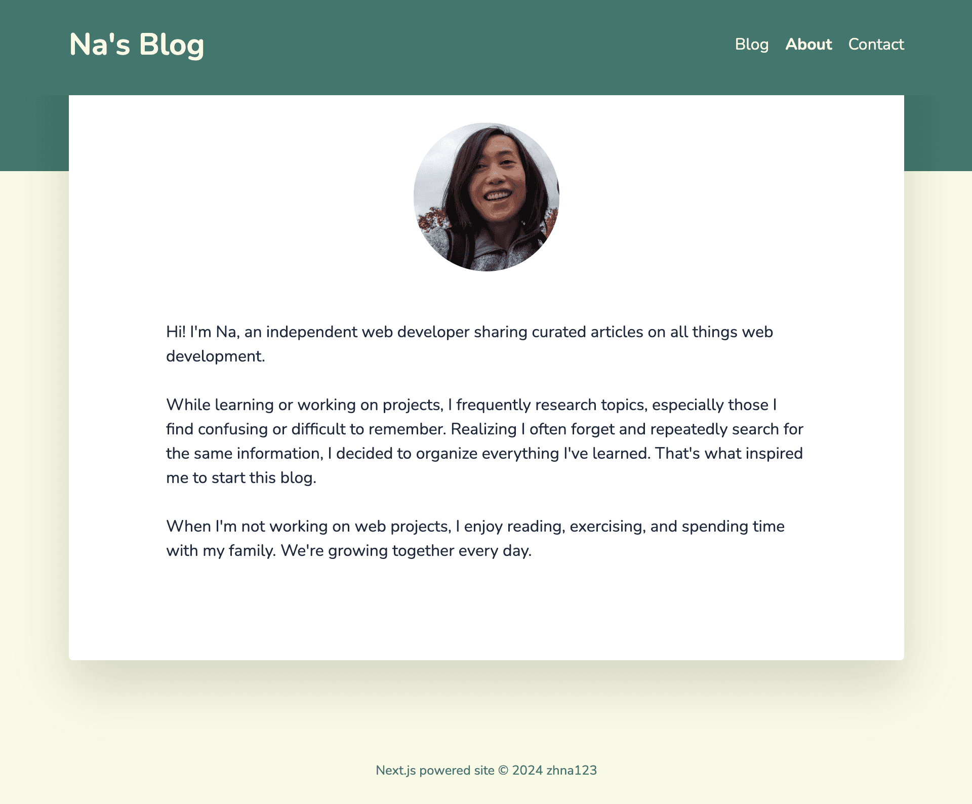 next.js blog screenshot